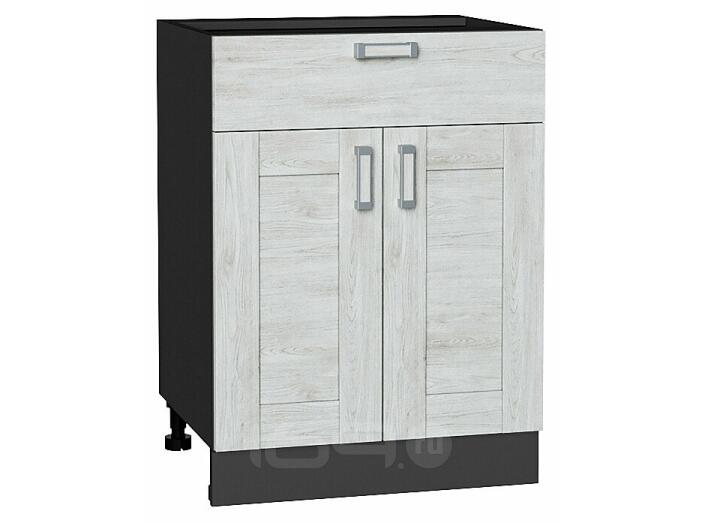 Шкаф нижний с 2-мя дверцами и ящиком Лофт Nordic Oak/Graphite 816*600*480