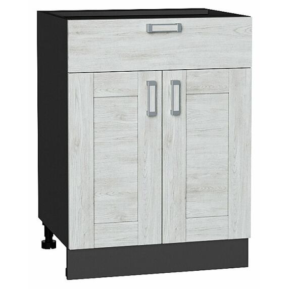 Шкаф нижний с 2-мя дверцами и ящиком Лофт Nordic Oak/Graphite 816*600*480