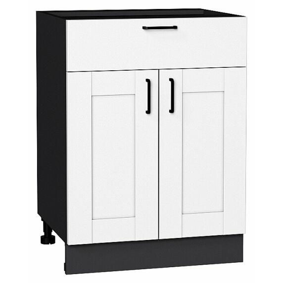 Шкаф нижний с 2-мя дверцами и ящиком Лофт Super White Graphite 816*600*480