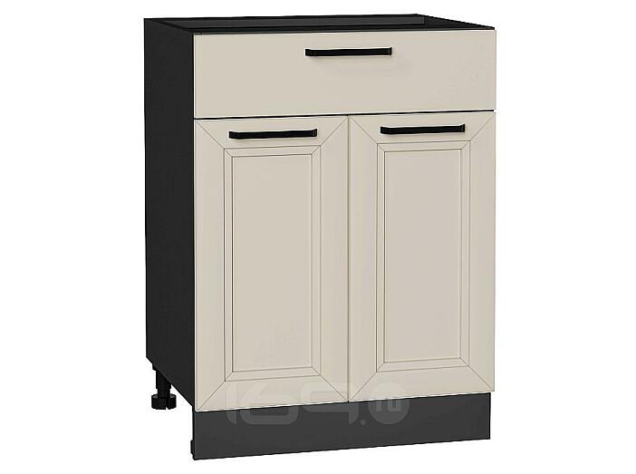 Шкаф нижний с 2-мя дверцами и ящиком Нео Cream Silk/Graphite 816*600*480