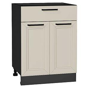 Шкаф нижний с 2-мя дверцами и ящиком Нео Cream Silk/Graphite 816*600*480