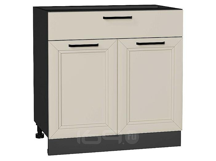 Шкаф нижний с 2-мя дверцами и ящиком Нео Cream Silk/Graphite 816*800*480