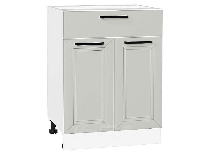 Шкаф нижний с 2-мя дверцами и ящиком Нео Grey Silk/Белый 816*600*480