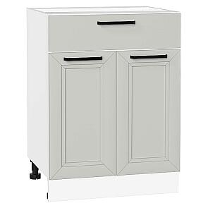 Шкаф нижний с 2-мя дверцами и ящиком Нео Grey Silk/Белый 816*600*480