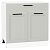 Шкаф нижний с 2-мя дверцами и ящиком Нео Grey Silk/Белый 816*800*480