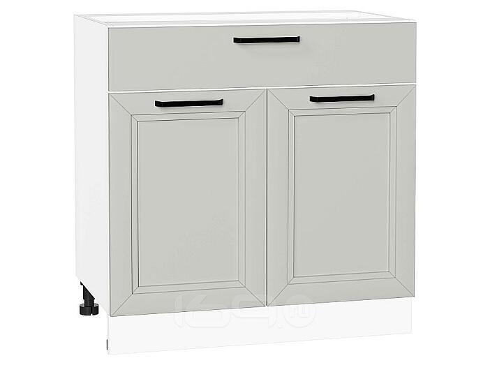 Шкаф нижний с 2-мя дверцами и ящиком Нео Grey Silk/Белый 816*800*480