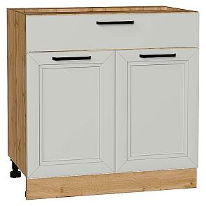Шкаф нижний с 2-мя дверцами и ящиком Нео Grey Silk/Дуб Вотан 816*800*480