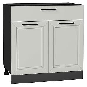 Шкаф нижний с 2-мя дверцами и ящиком Нео Grey Silk/Graphite 816*800*480