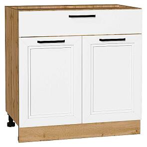 Шкаф нижний с 2-мя дверцами и ящиком Нео White Silk/Дуб Вотан 816*800*480