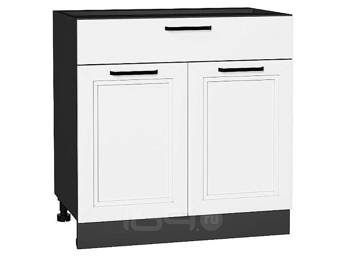Шкаф нижний с 2-мя дверцами и ящиком Нео White Silk/Graphite 816*800*480