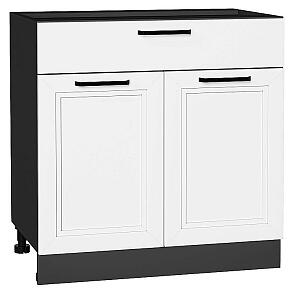 Шкаф нижний с 2-мя дверцами и ящиком Нео White Silk/Graphite 816*800*480
