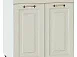 Шкаф нижний с 2-мя дверцами и ящиком Ницца Агат/Белый 816*600*478