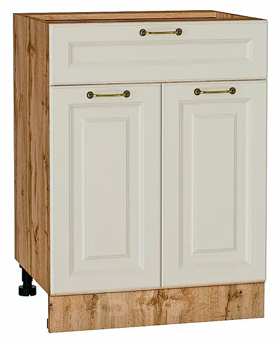 Шкаф нижний с 2-мя дверцами и ящиком Ницца Агат/Дуб Вотан 816*600*478