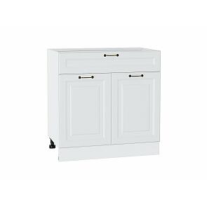 Шкаф нижний с 2-мя дверцами и ящиком Ницца Белый/Белый 816*800*478