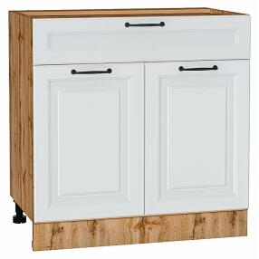 Шкаф нижний с 2-мя дверцами и ящиком Ницца Blanco/Дуб Вотан 816*800*478