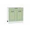 Шкаф нижний с 2-мя дверцами и ящиком Ницца Дуб оливковый/Белый 816*800*478