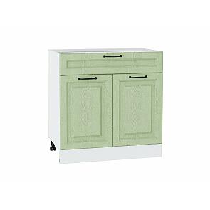 Шкаф нижний с 2-мя дверцами и ящиком Ницца Дуб оливковый/Белый 816*800*478