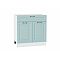Шкаф нижний с 2-мя дверцами и ящиком Ницца Голубой/Белый 816*800*478