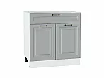 Шкаф нижний с 2-мя дверцами и ящиком Ницца Графит/Белый 816*800*478
