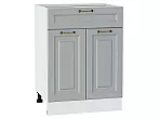 Шкаф нижний с 2-мя дверцами и ящиком Ницца Графит/Белый 816*600*478