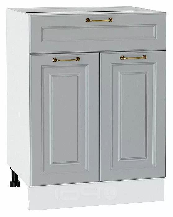 Шкаф нижний с 2-мя дверцами и ящиком Ницца Графит/Белый 816*600*478