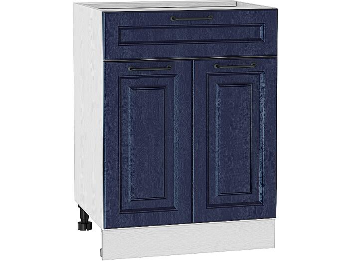 Шкаф нижний с 2-мя дверцами и ящиком Ницца Н 601М Дуб синий-Белый