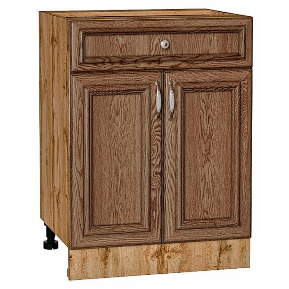 Шкаф нижний с 2-мя дверцами и ящиком Шале Brown Dreamline Дуб Вотан 816*600*480