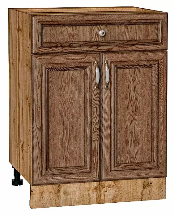 Шкаф нижний с 2-мя дверцами и ящиком Шале Brown Dreamline Дуб Вотан 816*600*480