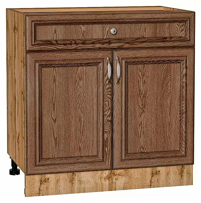 Шкаф нижний с 2-мя дверцами и ящиком Шале Brown Dreamline Дуб Вотан 816*800*480