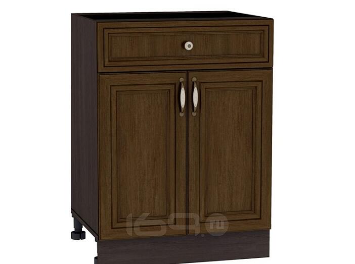 Шкаф нижний с 2-мя дверцами и ящиком Шале Н 601М Antico-Венге