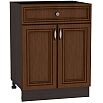 Шкаф нижний с 2-мя дверцами и ящиком Шале Н 601М Brown Oak-Венге