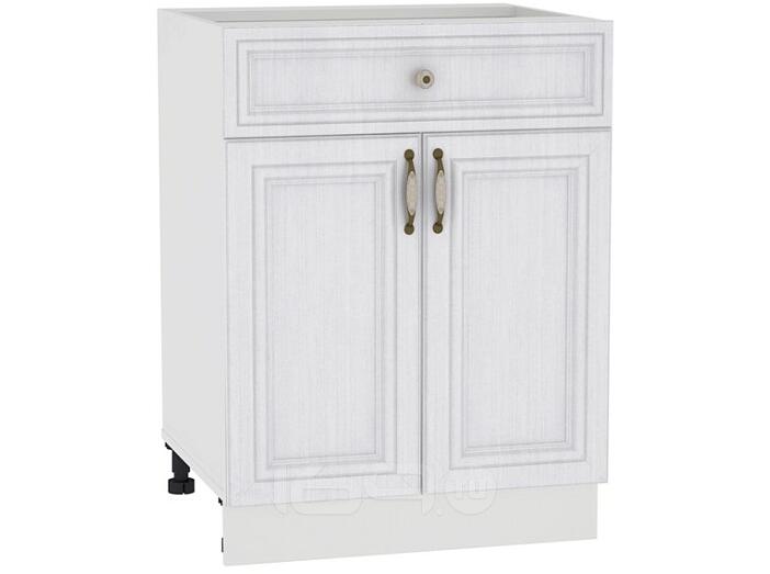 Шкаф нижний с 2-мя дверцами и ящиком Шале Н 601М Milk Oak-Белый