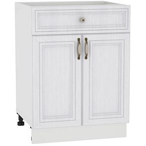 Шкаф нижний с 2-мя дверцами и ящиком Шале Н 601М Milk Oak-Белый