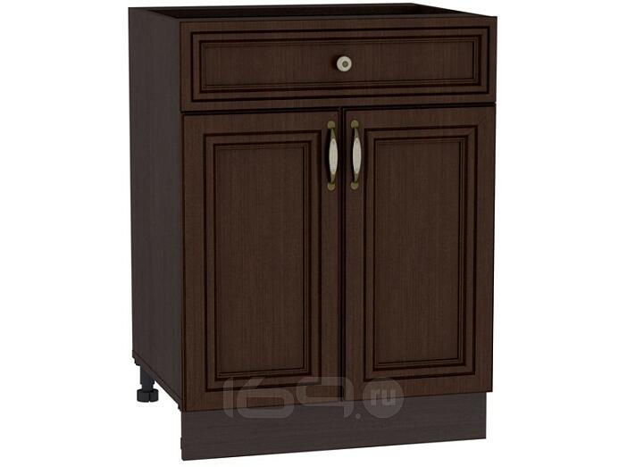 Шкаф нижний с 2-мя дверцами и ящиком Шале Н 601М Thermo Oak-Венге