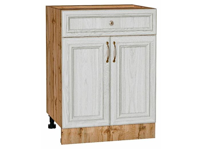 Шкаф нижний с 2-мя дверцами и ящиком Шале White Dreamline Дуб Вотан 816*600*480