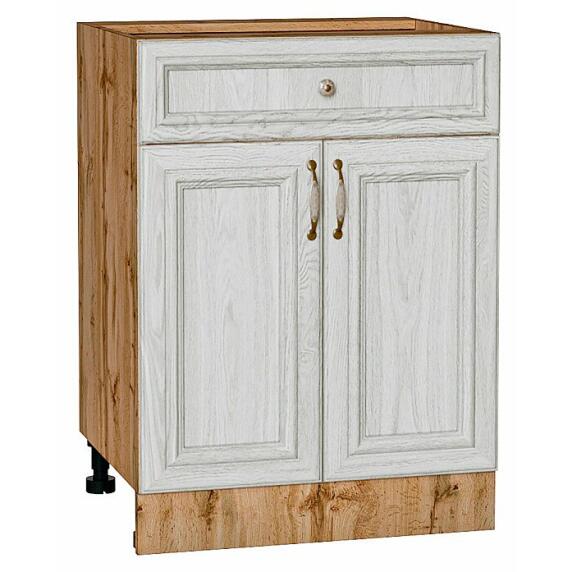 Шкаф нижний с 2-мя дверцами и ящиком Шале White Dreamline Дуб Вотан 816*600*480