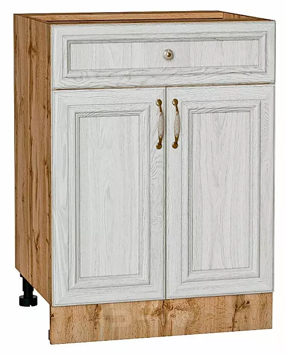 Шкаф нижний с 2-мя дверцами и ящиком Шале White Dreamline Дуб Вотан 816*600*480
