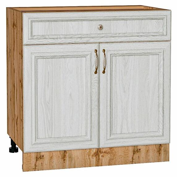 Шкаф нижний с 2-мя дверцами и ящиком Шале White Dreamline Дуб Вотан 816*800*480
