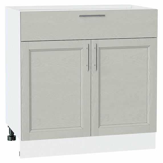 Шкаф нижний с 2-мя дверцами и ящиком Сканди Cappuccino Softwood Белый 816*800*480