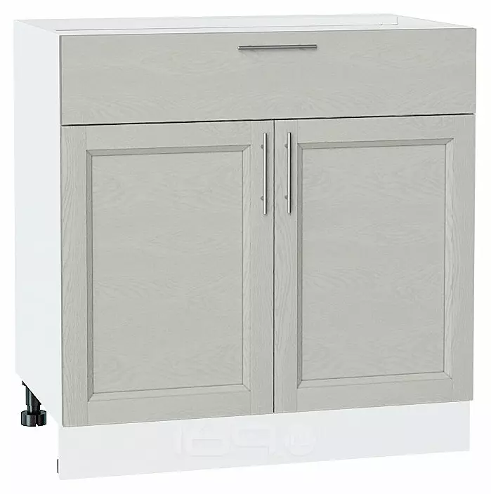 Шкаф нижний с 2-мя дверцами и ящиком Сканди Cappuccino Softwood Белый 816*800*480