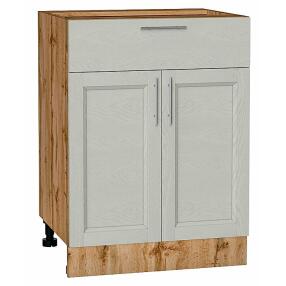 Шкаф нижний с 2-мя дверцами и ящиком Сканди Cappuccino Softwood Дуб Вотан 816*600*480