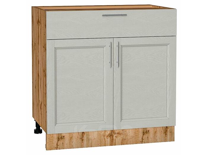 Шкаф нижний с 2-мя дверцами и ящиком Сканди Cappuccino Softwood Дуб Вотан 816*800*480