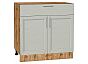 Шкаф нижний с 2-мя дверцами и ящиком Сканди Cappuccino Softwood Дуб Вотан 816*800*480