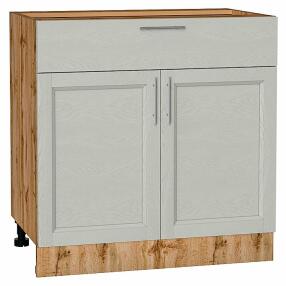 Шкаф нижний с 2-мя дверцами и ящиком Сканди Cappuccino Softwood Дуб Вотан 816*800*480
