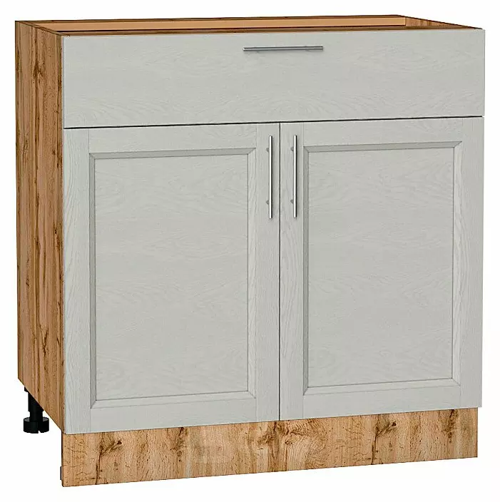Шкаф нижний с 2-мя дверцами и ящиком Сканди Cappuccino Softwood Дуб Вотан 816*800*480