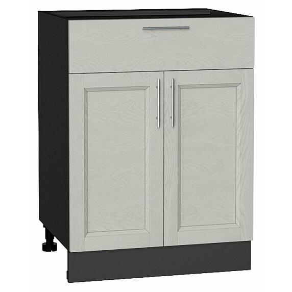 Шкаф нижний с 2-мя дверцами и ящиком Сканди Cappuccino Softwood Graphite 816*600*480