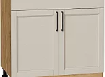 Шкаф нижний с 2-мя дверцами и ящиком Сканди Cream Silkwood/Дуб Вотан 816*800*480