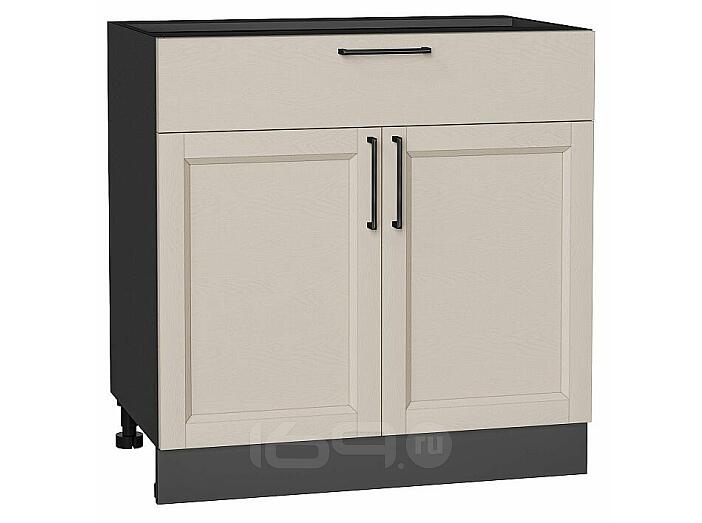 Шкаф нижний с 2-мя дверцами и ящиком Сканди Cream Silkwood/Graphite 816*800*480