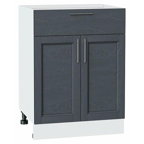 Шкаф нижний с 2-мя дверцами и ящиком Сканди Graphite Softwood Белый 816*600*480