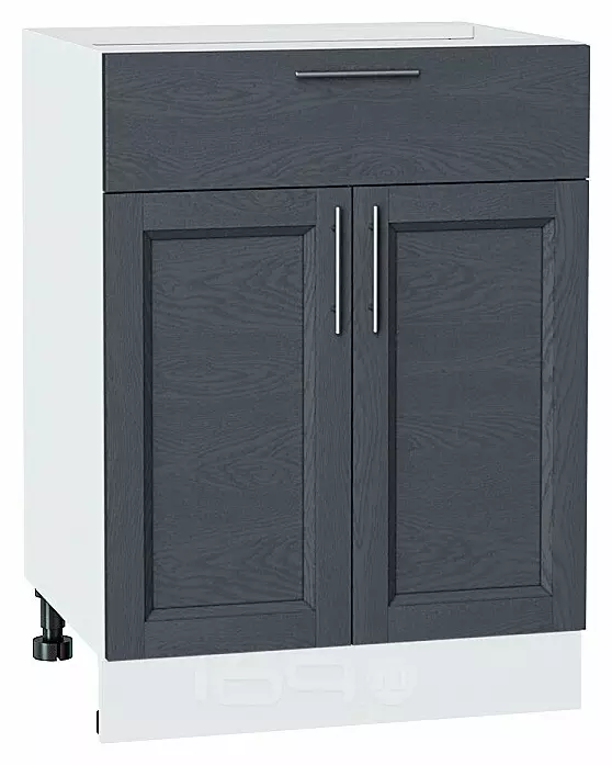 Шкаф нижний с 2-мя дверцами и ящиком Сканди Graphite Softwood Белый 816*600*480